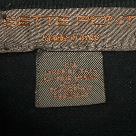 Sette Pronti Wool Collared Sweater Sz XXL Black Italy - Picture 7 of 9